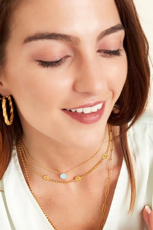 stainless steel necklace with three smiley charms h5 Picture3